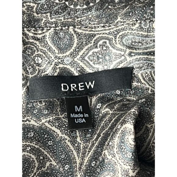 Drew Blouse Medium Paisley Viscose Buttondown Tie Front M - Picture 4 of 5